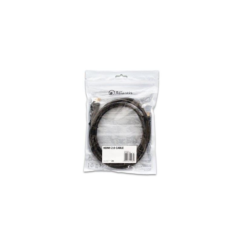 CAVO HDMI 2.0 ATLANTIS P019-HDMI_20-2 -RAME - SCHERMATO - 2MT