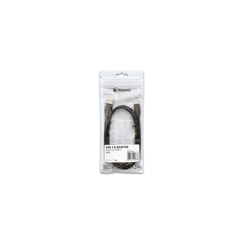 CAVO USB2.0 A/TYPE-C M/M 1MT ATLANTIS P019-UB2-ACMM-1