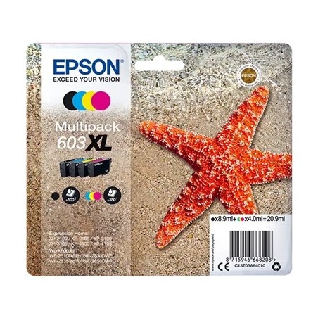 MULTIPACK EPSON 603XL "STELLA MARINA" C13T03A64010 4COL X XP-2100/XP-3100/XP-4100 - WF-2810DWF/WF-2830DWF/WF-2850DWF