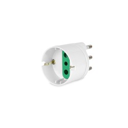 Adattatore Spina 16A 2P+T - Presa Schuko 10A 2P+T, colore bianco