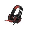 Cuffie e microfono gaming con attacco USB e jack audio da 3,5mm colore nero/rosso
