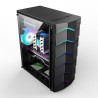 Case gaming con 1 ventola RGB, 3 porte USB, 1 strip a LED RGB con pannello laterale in vetro temperato
