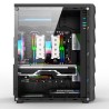 Case gaming con 1 ventola RGB, 3 porte USB, 1 strip a LED RGB con pannello laterale in vetro temperato