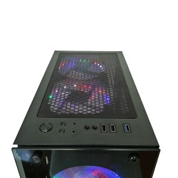 Mach power Case gaming con 4 ventole ARGB, 3 porte USB 3.0, con pannello laterale e frontale in vetro temperato