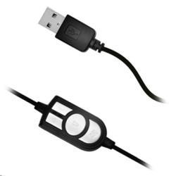 CUFFIA+MICROFONO ATLANTIS P003-USB501 CON REGOLATORE DI VOLUME SUL FILO - NERA