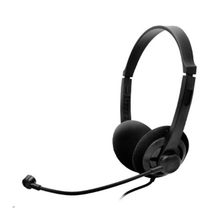 CUFFIA+MICROFONO ATLANTIS P003-USB501 CON REGOLATORE DI VOLUME SUL FILO - NERA