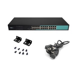 Switch 24 porte gigabit unmanaged, per armadi rack 19"