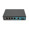 Switch 4 porte gigabit, 1 Porta Uplink Gigabit, 1 Porta SFP, fino a 250 metri, con Funzione VLAN, 65W