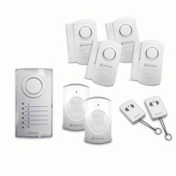 ALLARM ATLANTIS KIT A09-VA-E200-KIT EASY CORDLESS CENTRALINA CON SIRENA +4 SENS.APERTURA +2 SENS.MOVIM. +2 RADIOCOM.