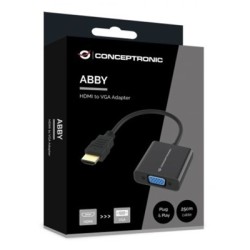 ADATTATORE DA HDMI A VGA CONCEPTRONIC ABBY20B - SUPPORTA RISOLUZIONI FINO A 1080P 60HZ