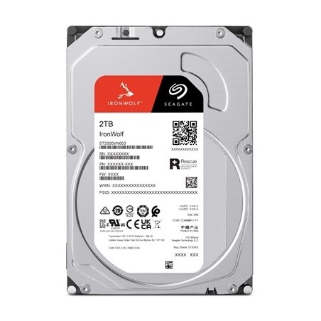 HARD DISK SATA3 3.5" X NAS 2000GB(2TB) SEAGATE IRONWOLF ST2000VN003 5900RPM CACHE 256MB PER NAS DA 1 A 8 UNITà CERTIFIED REPAIR